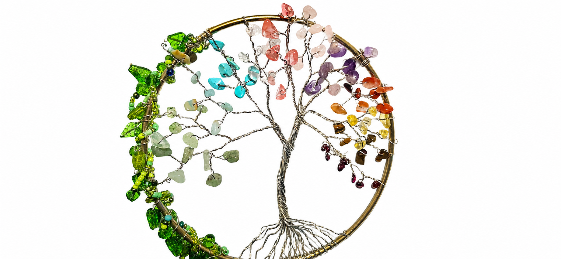 Natural Stone Wire Tree Suncatcher